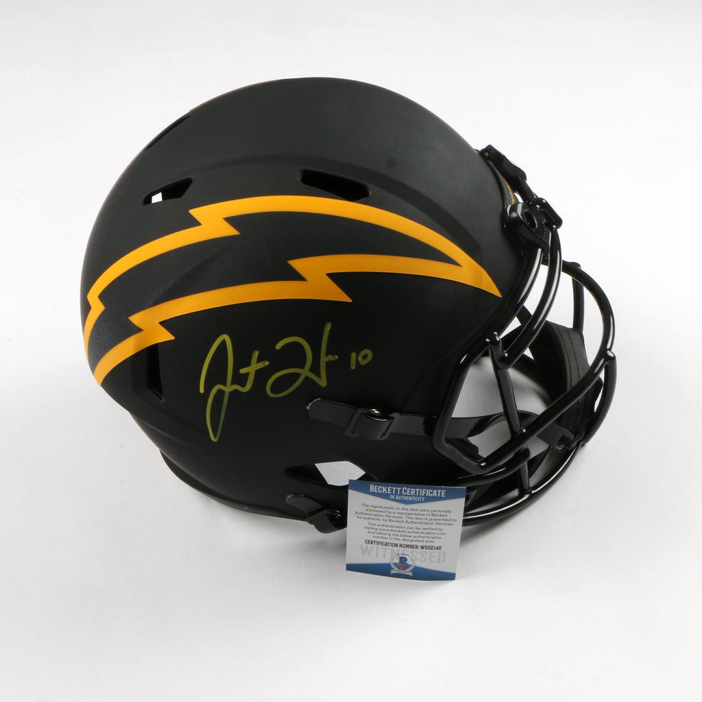 Justin Herbert Signed Full Size Helmet Eclipse Replica San Diego Chargers