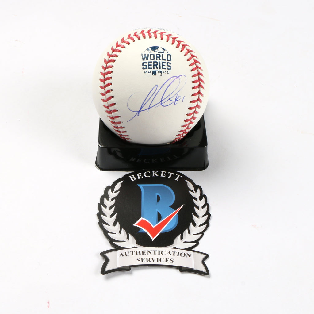 Ozzie Albies Signed Official 2021 World Series Baseball Atlanta Braves