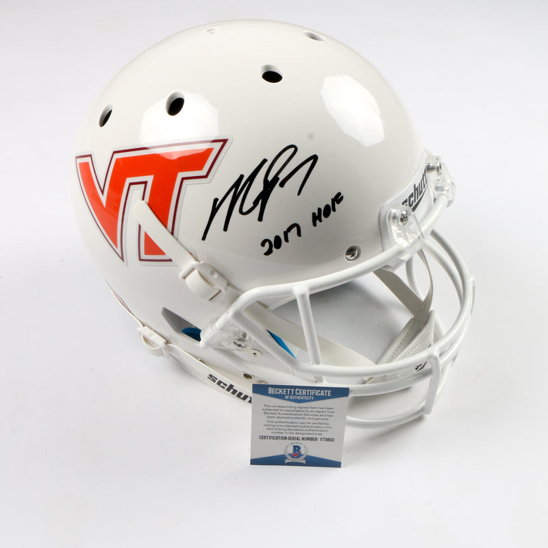 Michael Vick Signed Full Size Replica Helmet Virginia Tech Hookies