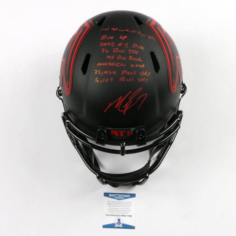 Michael Vick Signed Full Size Helmet Atlanta Falcons Eclipse Replica