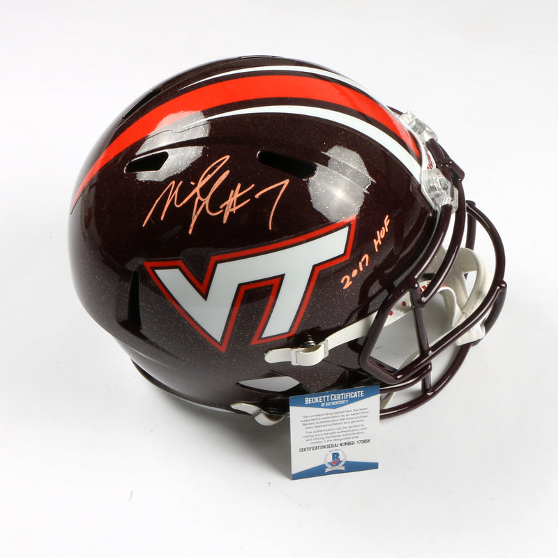 Michael Vick Signed Full Size Speed Replica Helmet Virginia Tech Hookies