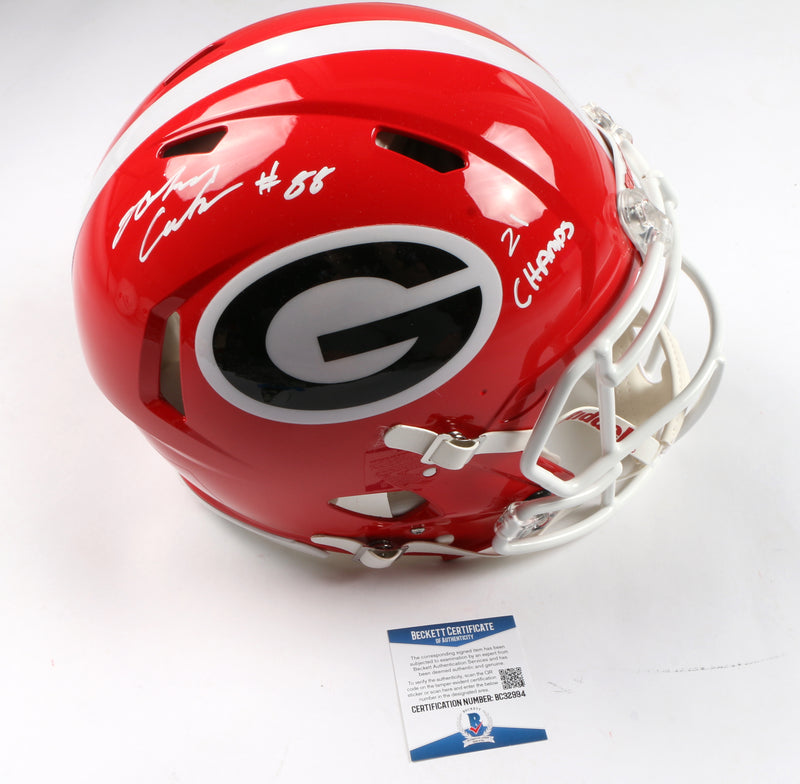 Jalen Carter Signed Full Size Helmet Authentic Georgia Bulldogs Inscribed