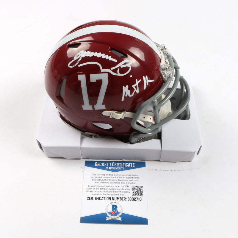 Jermaine Burton Signed Speed Mini Helmet Alabama