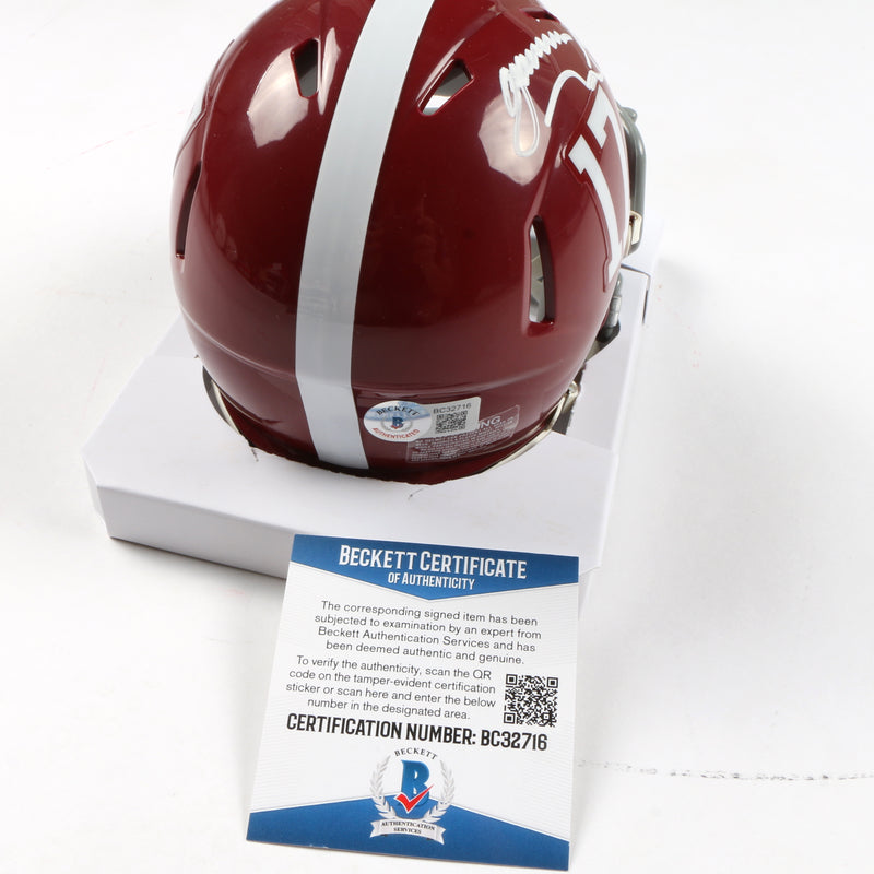 Jermaine Burton Signed Speed Mini Helmet Alabama
