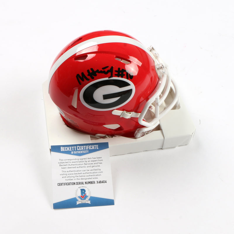 Malik Herring Signed Georgia Bulldogs Mini Helmet