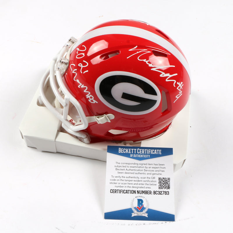 Nolan Smith and Jalen Carter Signed Helmet Georgia Bulldogs National Champs