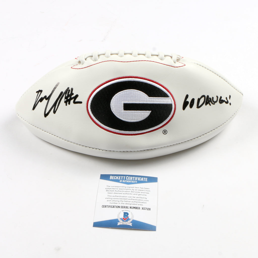 Richard LeCounte Signed White Panel Georgia Bulldogs Football