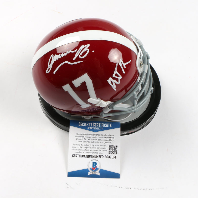 Jermaine Burton Signed Mini Helmet Alabama