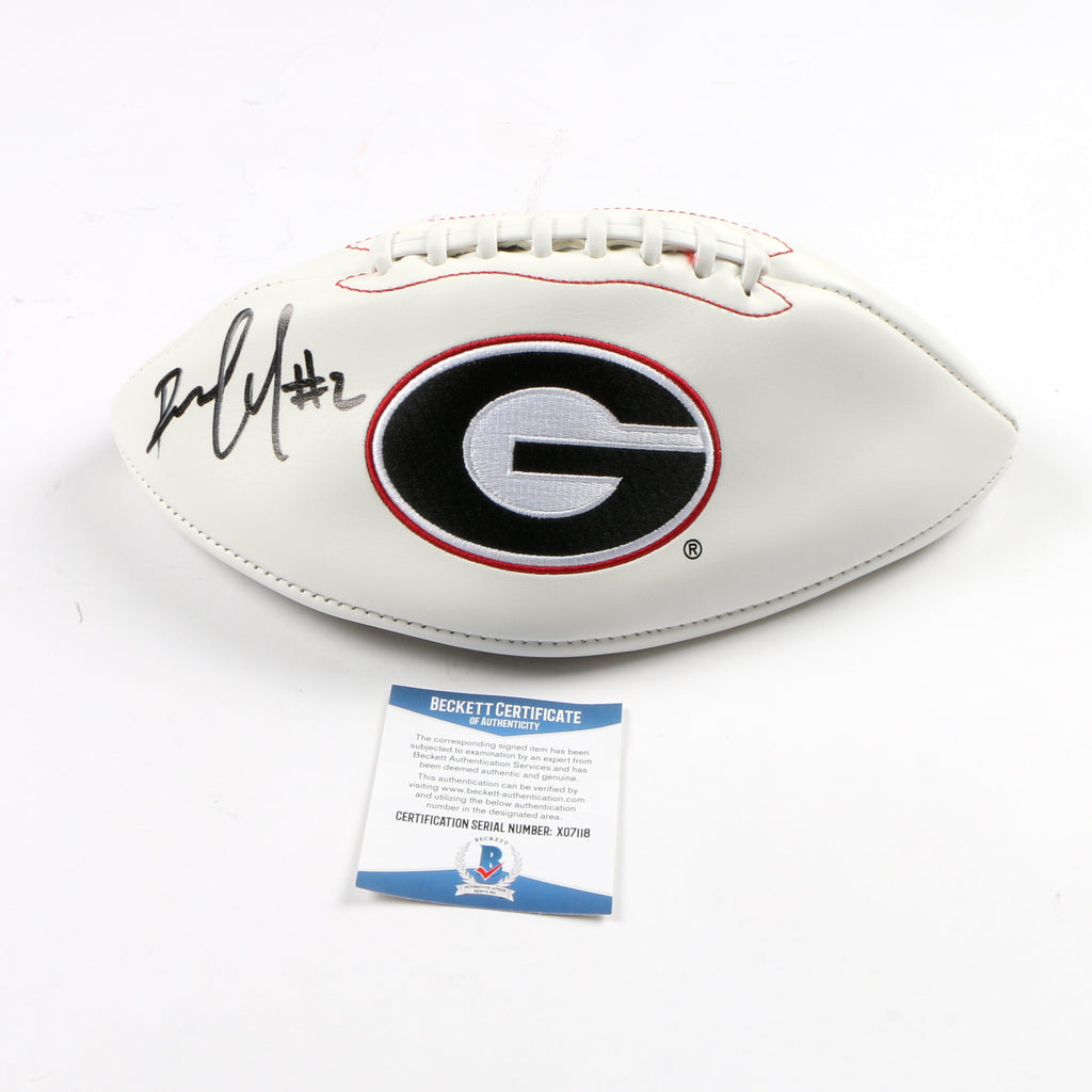 Richard LeCounte Signed White Panel Georgia Bulldogs Football