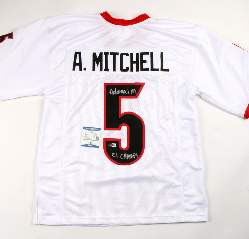 Adonai Mitchell Signed Jersey White Georgia Bulldogs