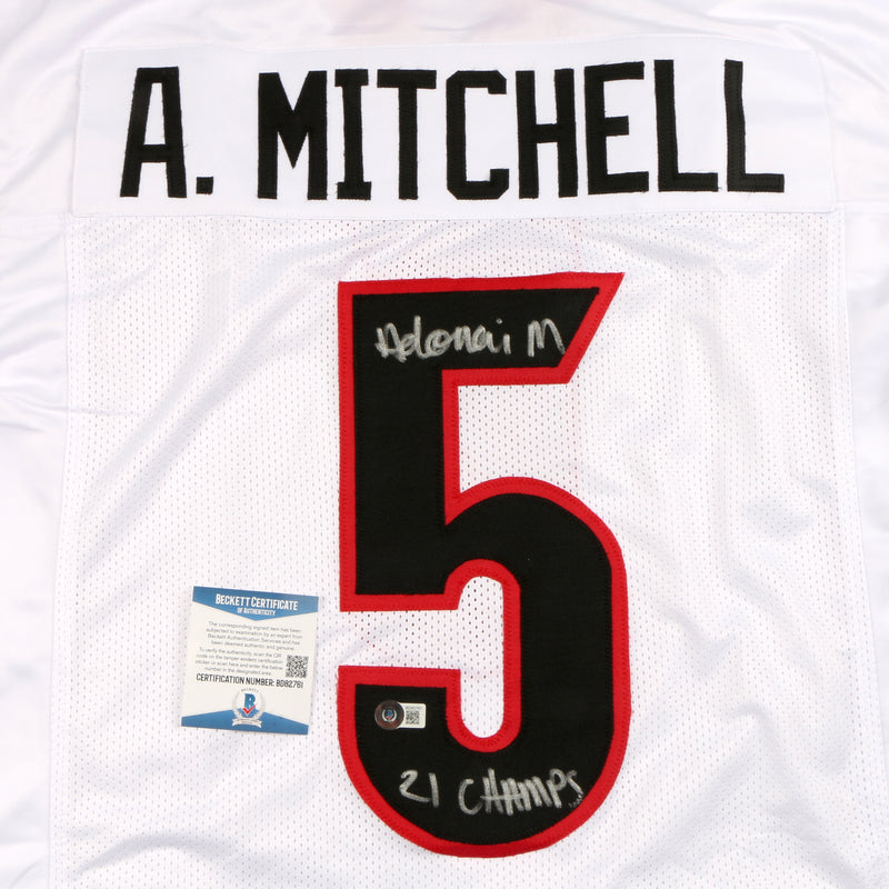 Adonai Mitchell Signed Jersey White Georgia Bulldogs