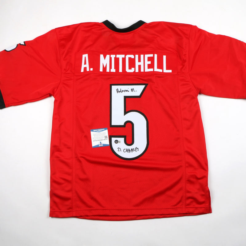 Adonai Mitchell Signed Jersey Red Georgia Bulldogs