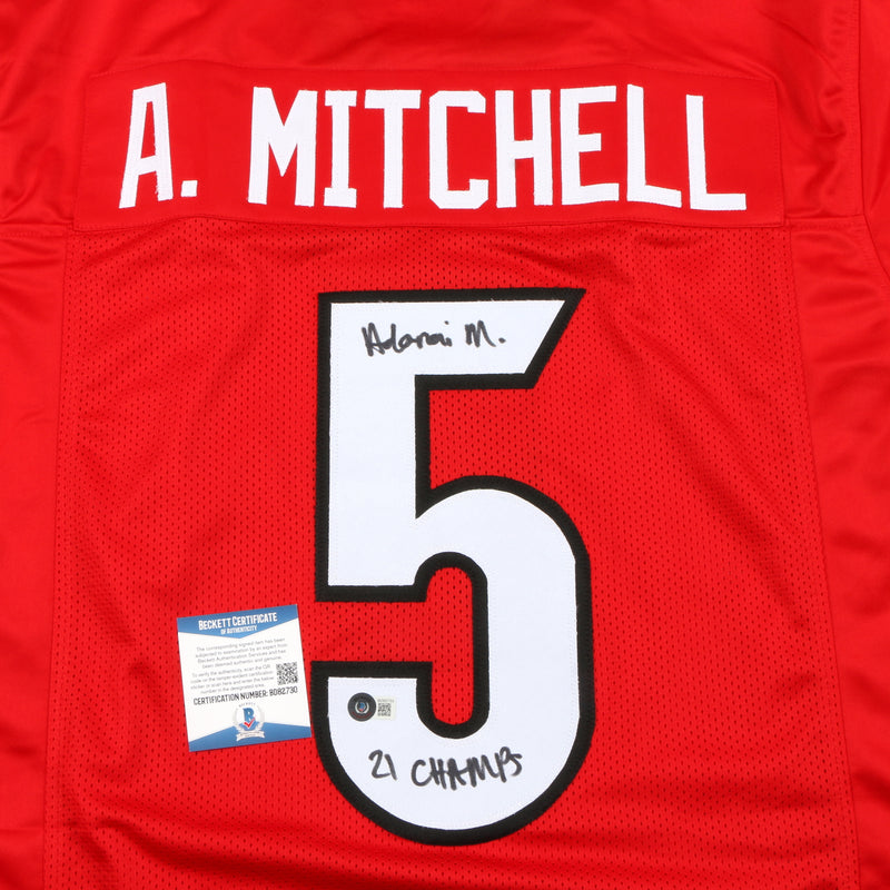 Adonai Mitchell Signed Jersey Red Georgia Bulldogs