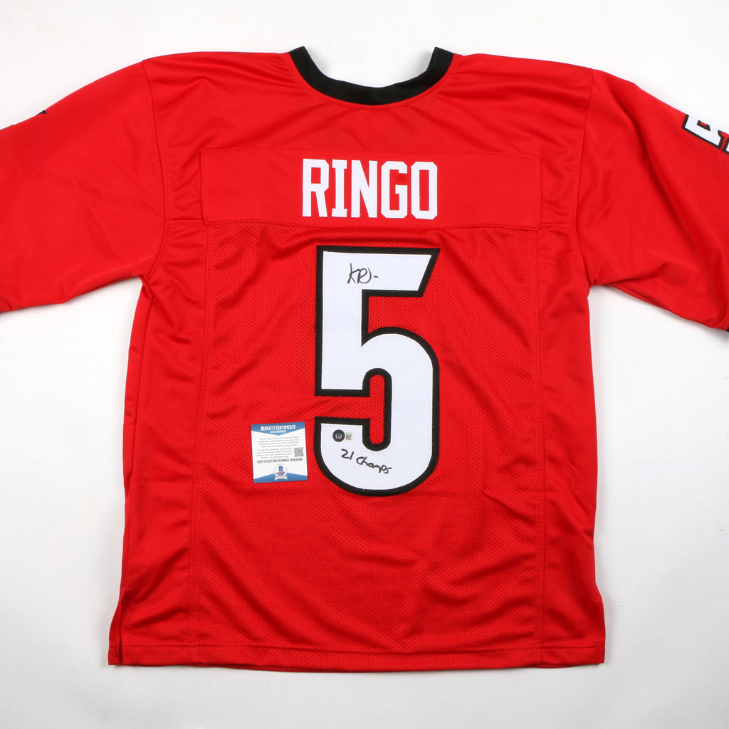Kelee Ringo Signed Jersey Custom Red Georgia Bulldogs on