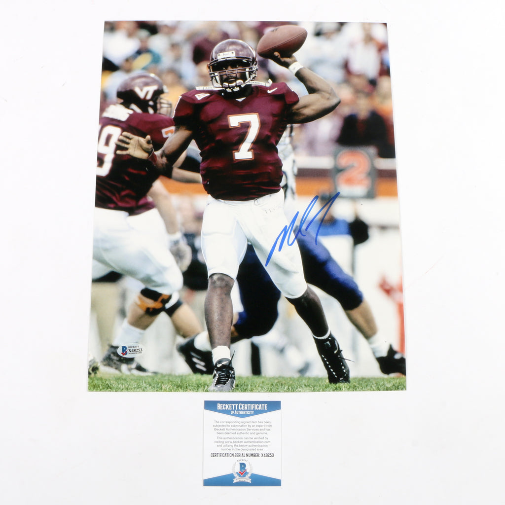 Michael Vick Signed 11x14 Photo Virginia Tech Hookies