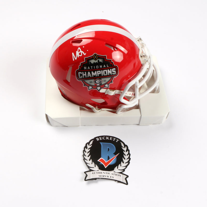 George Pickens Signed Mini Helmet Georgia Bulldogs National Champs