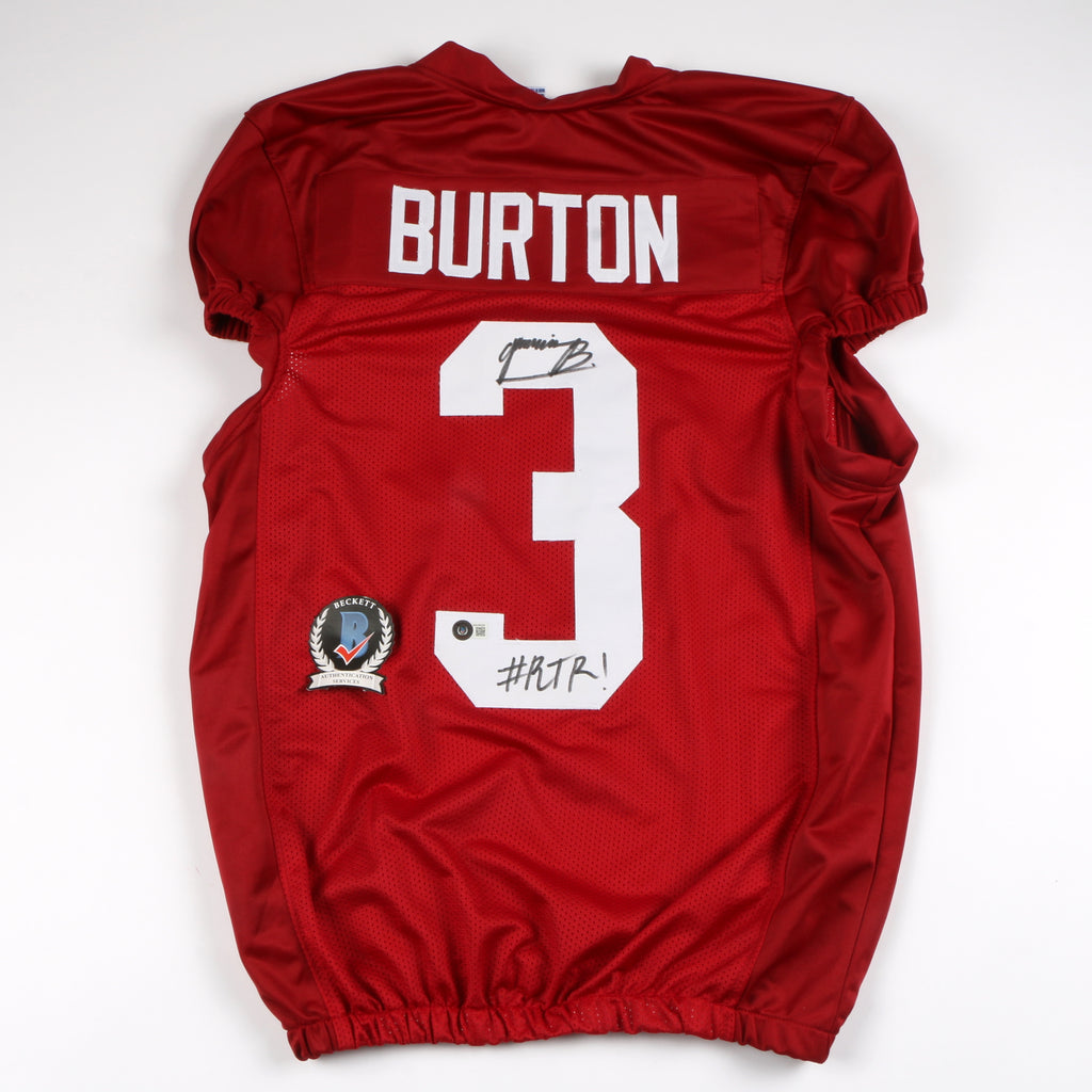 Jermaine Burton Signed Jersey Game Cut Alabama Crimson Tide