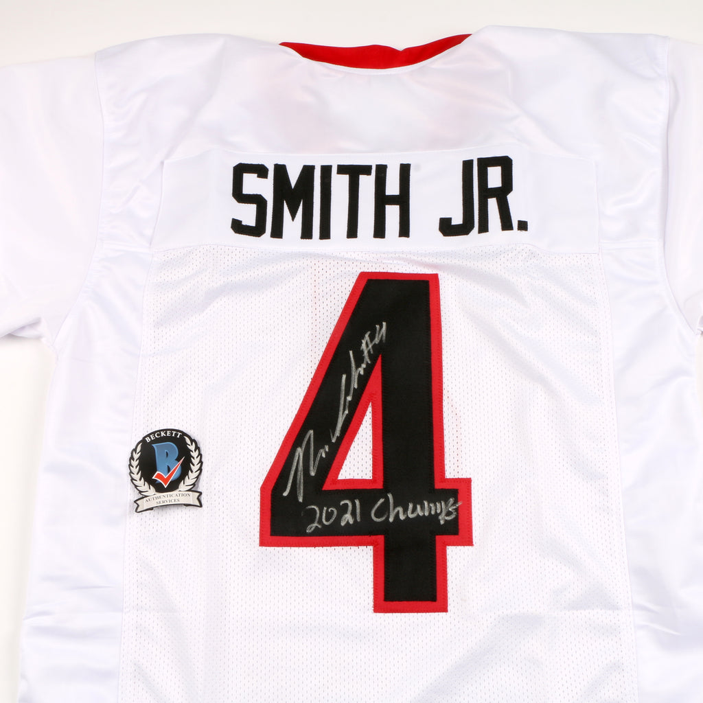 Nolan Smith Jr. Signed Jersey White Georgia Bulldogs