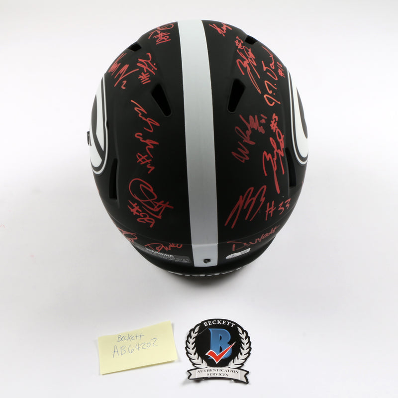 2021 National Champs Helmet Team Signed Eclipse Speed Rep Georgia Bulldogs BAS AB64202