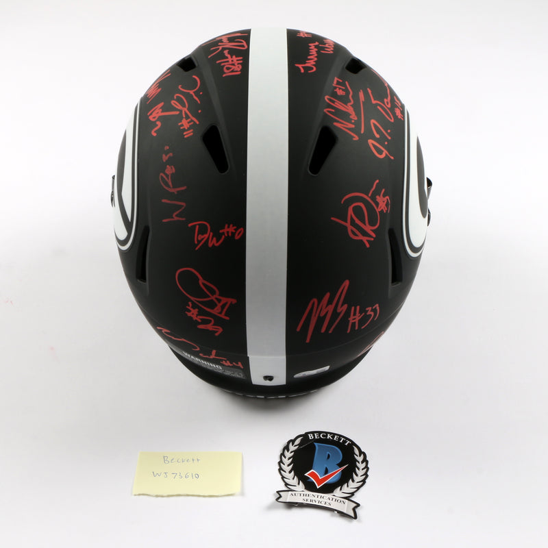 2021 National Champs Helmet Team Signed Eclipse Speed Rep Georgia Bulldogs BAS WJ73610