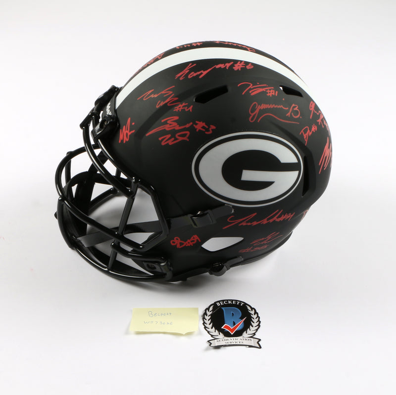 2021 National Champs Helmet Team Signed Eclipse Speed Rep Georgia Bulldogs BAS WJ73262