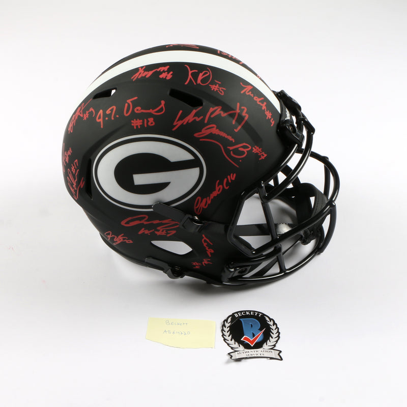 2021 National Champs Helmet Team Signed Eclipse Speed Rep Georgia Bulldogs BAS AB64220