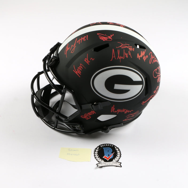 2021 National Champs Helmet Team Signed Eclipse Speed Rep Georgia Bulldogs BAS AB64220