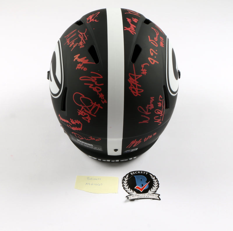 2021 National Champs Helmet Team Signed Eclipse Speed Rep Georgia Bulldogs BAS AB64220