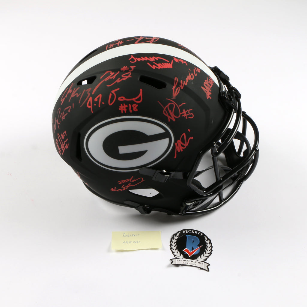 2021 National Champs Helmet Team Signed Eclipse Speed Rep Georgia Bulldogs BAS AB64221