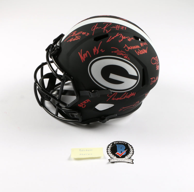 2021 National Champs Helmet Team Signed Eclipse Speed Rep Georgia Bulldogs BAS AB64216