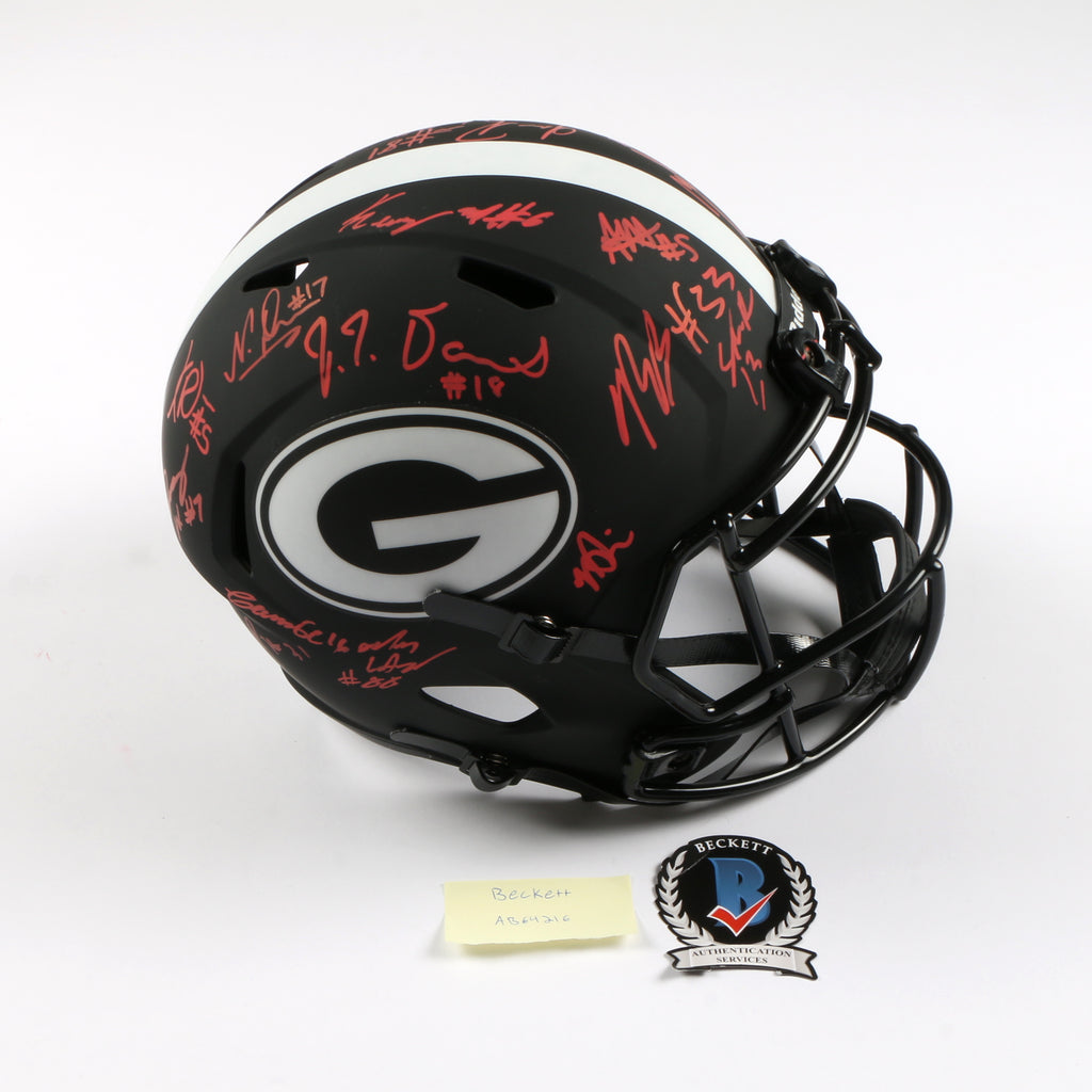 2021 National Champs Helmet Team Signed Eclipse Speed Rep Georgia Bulldogs BAS AB64216