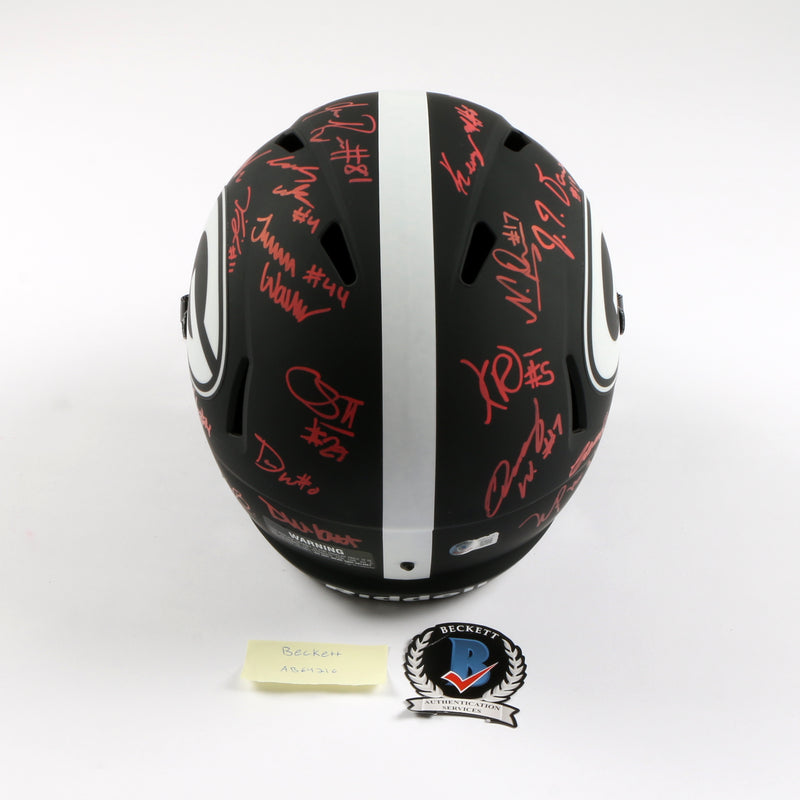 2021 National Champs Helmet Team Signed Eclipse Speed Rep Georgia Bulldogs BAS AB64216