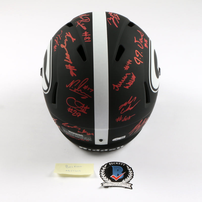 2021 National Champs Helmet Team Signed Eclipse Speed Rep Georgia Bulldogs BAS AB64205