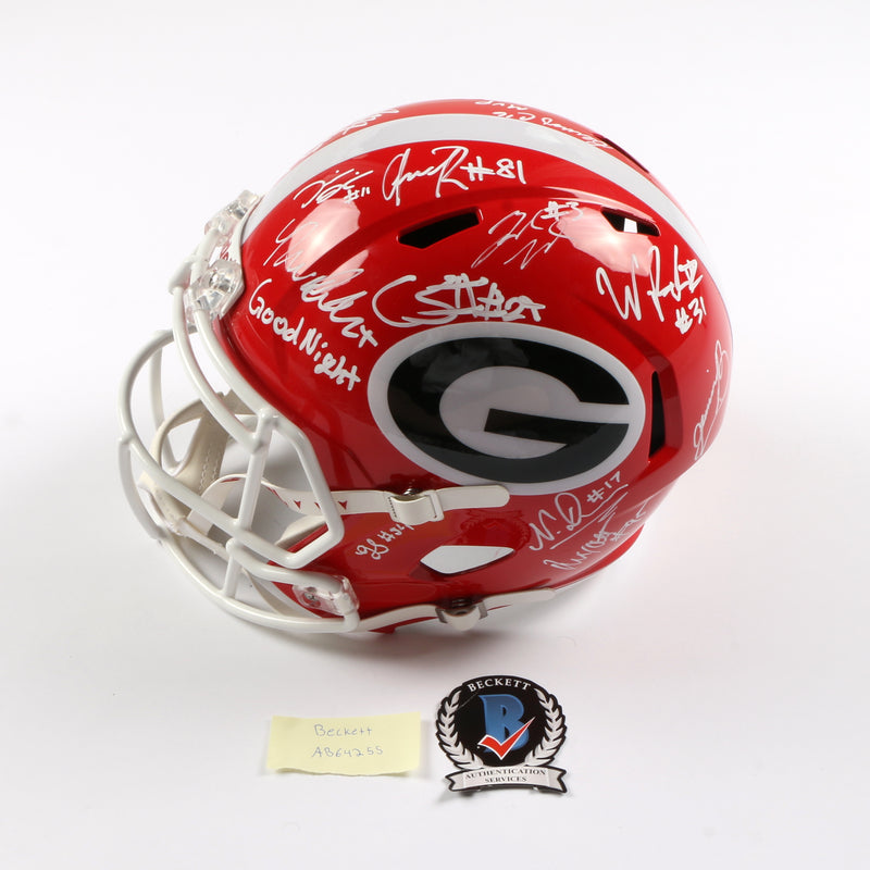 2021 National Champs Helmet Team Signed Natty Speed Rep Georgia Bulldogs BAS AB64255