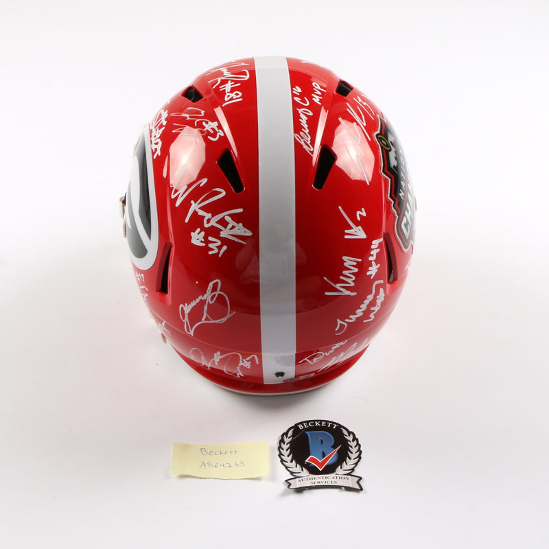 2021 National Champs Helmet Team Signed Natty Speed Rep Georgia Bulldogs BAS AB64255