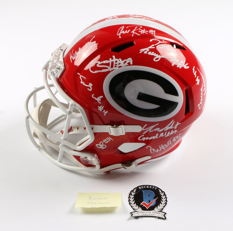 2021 National Champs Helmet Team Signed Natty Speed Rep Georgia Bulldogs BAS AB64248