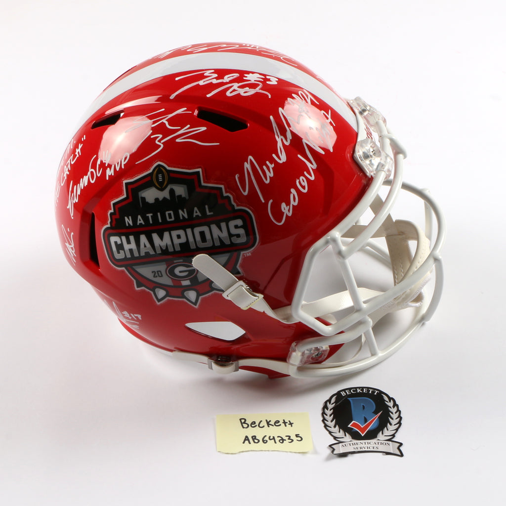 2021 National Champs Highlights Team Signed Helmet National Championship Stetson Ringo Bowers Georgia Bulldogs BAS AB64262