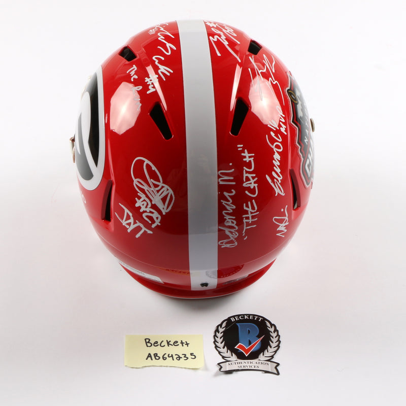 2021 National Champs Highlights Team Signed Helmet National Championship Stetson Ringo Bowers Georgia Bulldogs BAS AB64262