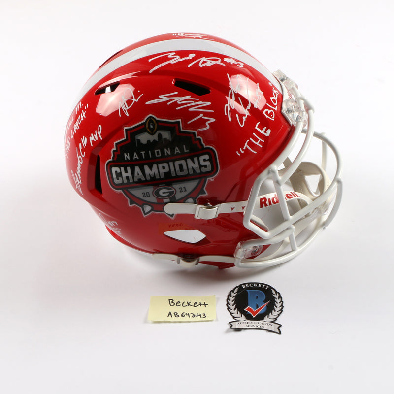 2021 National Champs Highlights Team Signed Helmet National Championship Stetson Ringo Pickens Georgia Bulldogs BAS AB64243