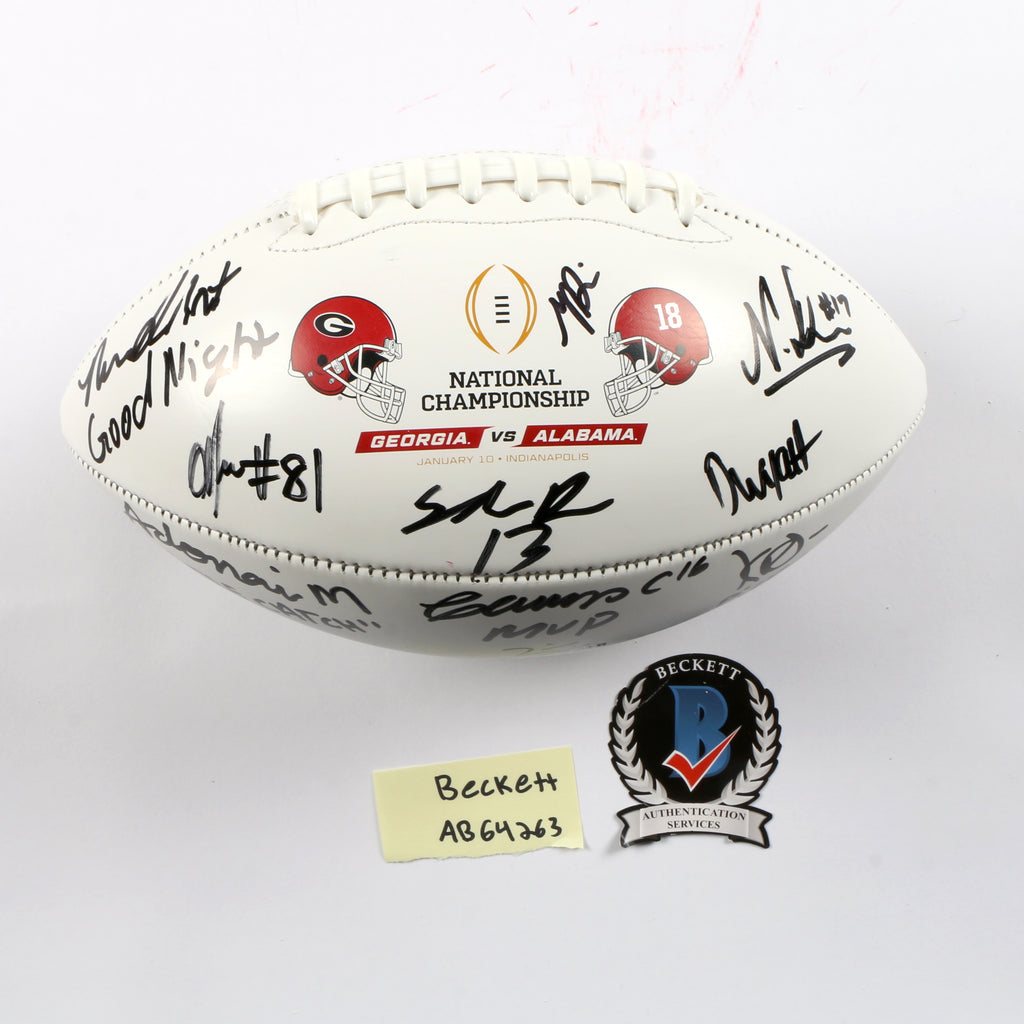 2021 National Champs Highlights Team Signed National Championship Football Stetson Ringo Bowers Georgia Bulldogs BAS AB64263