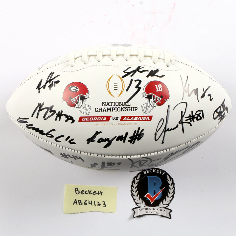 2021 National Champs Team Signed National Championship Football Bowers Walker Stetson Ringo Pickens Georgia Bulldogs BAS AB64123