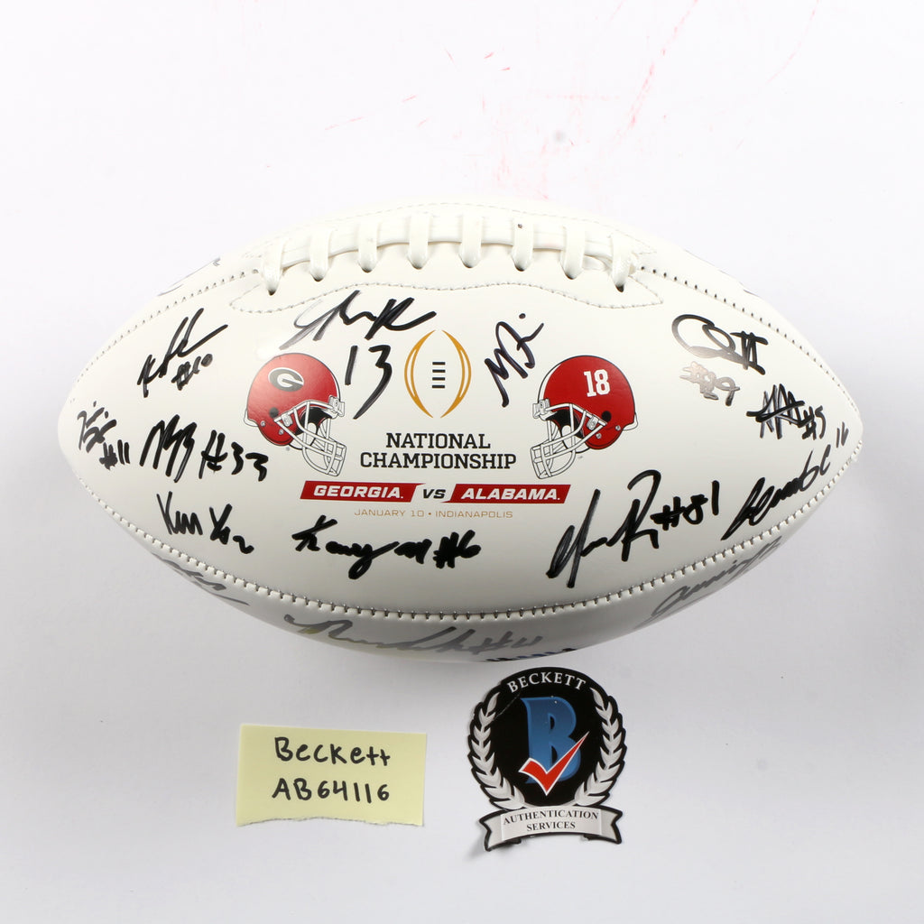 2021 National Champs Team Signed National Championship Football Bowers Walker Stetson Ringo Pickens Georgia Bulldogs BAS AB64116