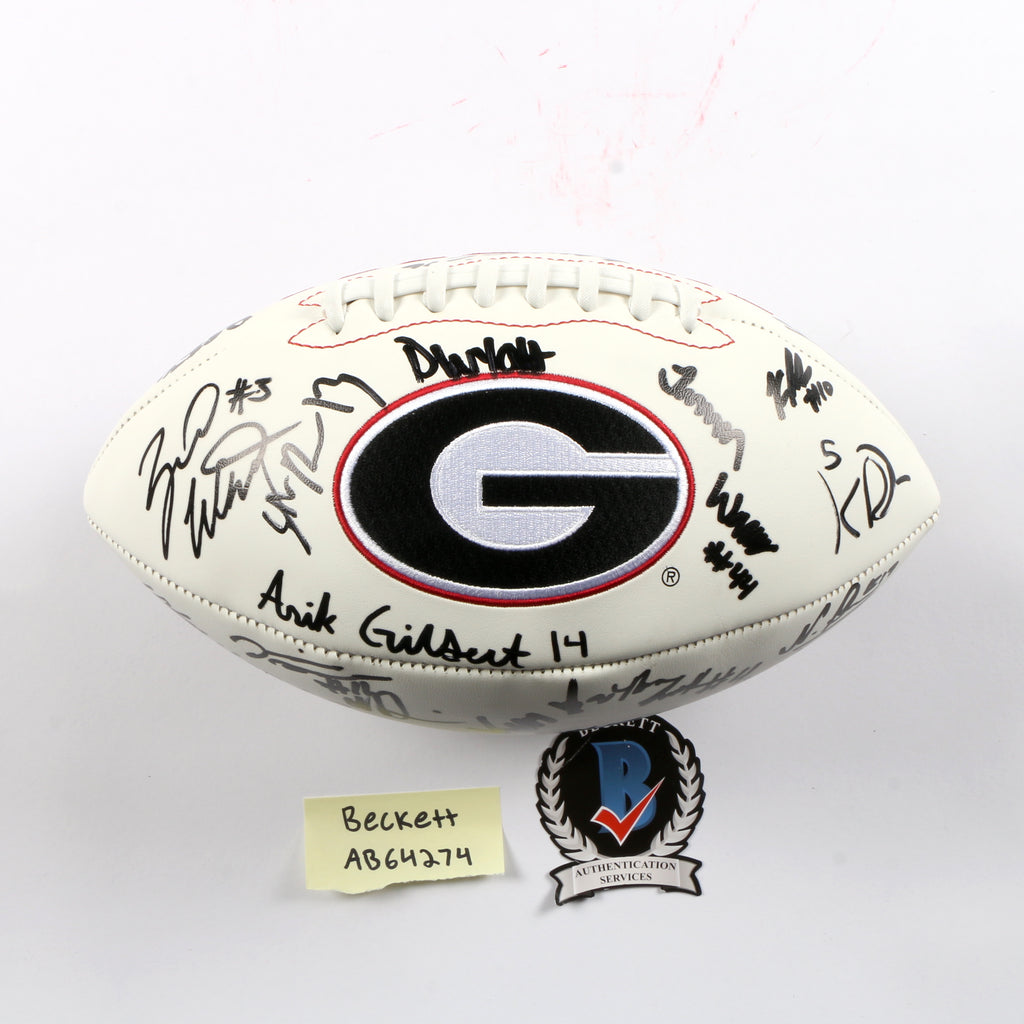 2021 National Champs Team Signed Football Travon Walker Stetson Georgia Bulldogs BAS AB64274