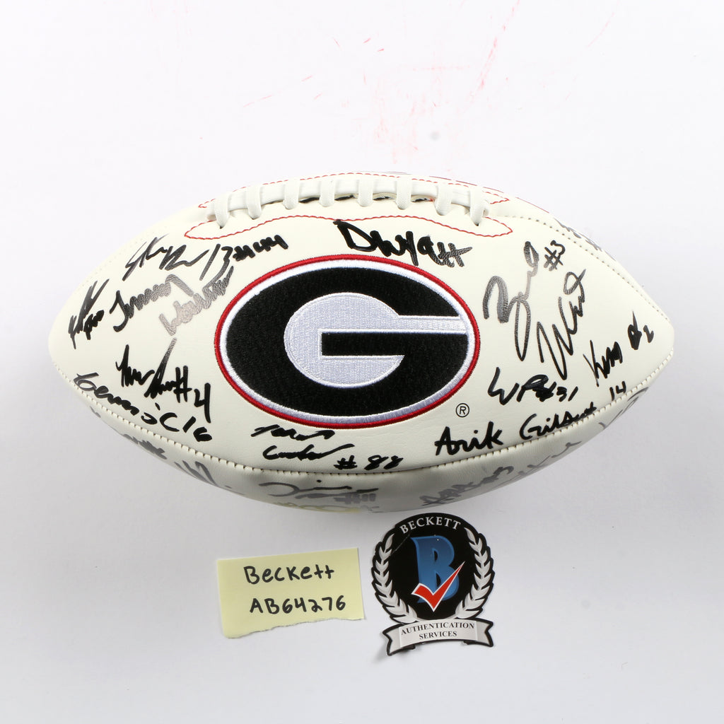 2021 National Champs Team Signed Football Travon Walker Stetson Georgia Bulldogs BAS AB64276