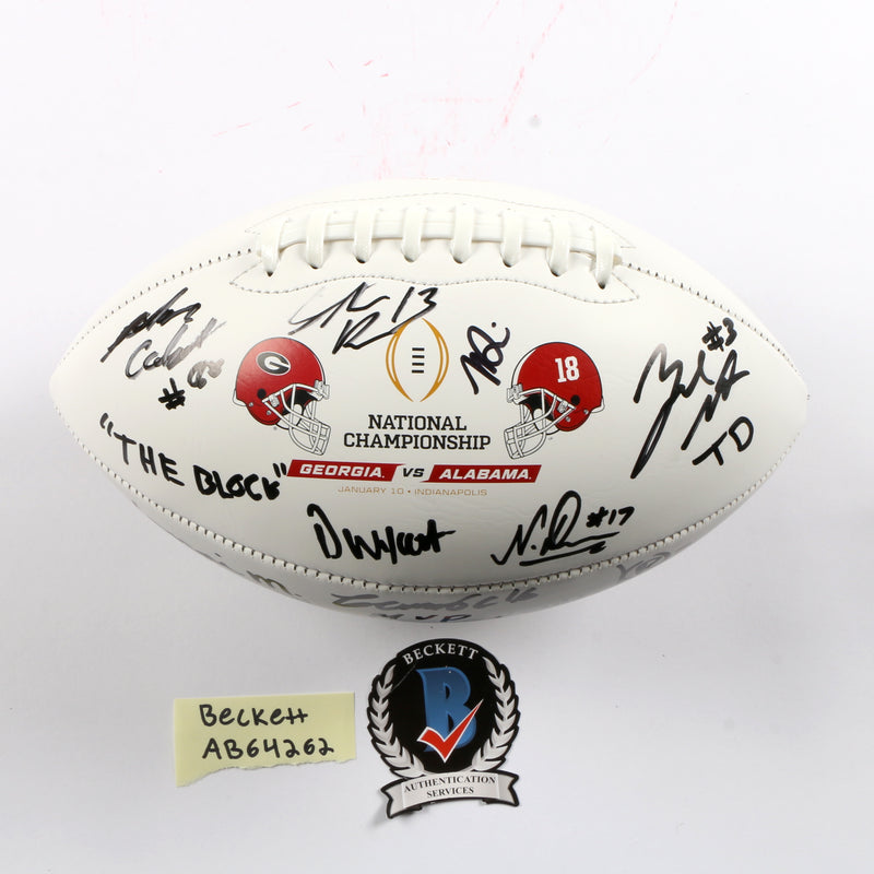 2021 National Champs Highlights Team Signed National Championship Football Stetson Ringo Bowers Georgia Bulldogs BAS AB64262