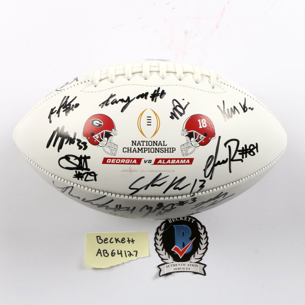 2021 National Champs Team Signed National Championship Football Travon Walker Stetson Ringo Pickens Georgia Bulldogs BAS AB64127