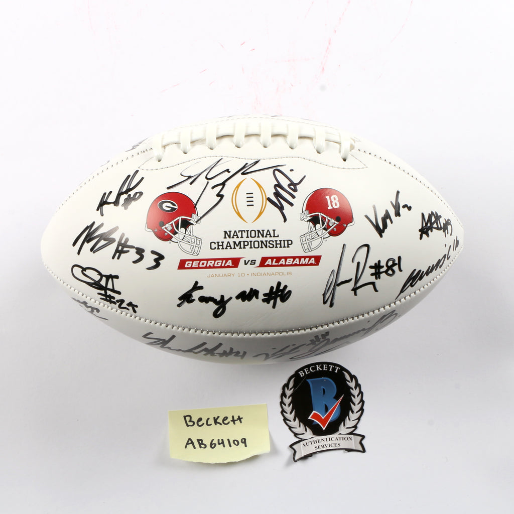 2021 National Champs Team Signed National Championship Football Bowers Walker Stetson Ringo Pickens Georgia Bulldogs BAS AB64109