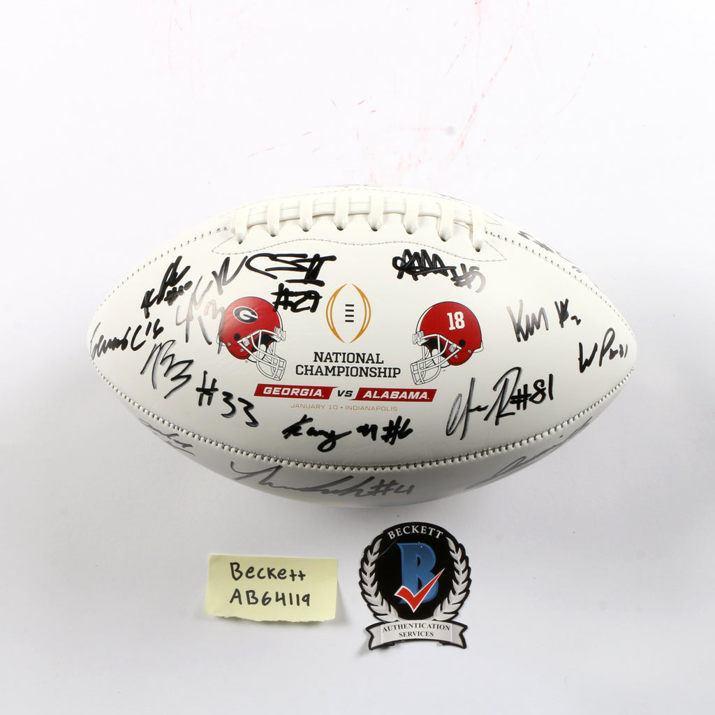 2021 National Champs Team Signed National Championship Football Bowers Walker Stetson Ringo Pickens Georgia Bulldogs BAS AB64119