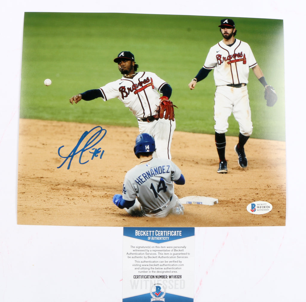 Ozzie Albies Signed 8x10 Photo Double Play Atlanta Braves