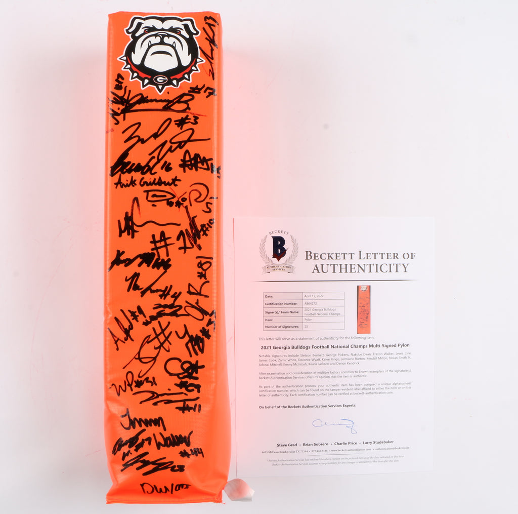 2021 National Champs Team Signed Pylon Travon Bowers Stetson Georgia Bulldogs BAS AB64272